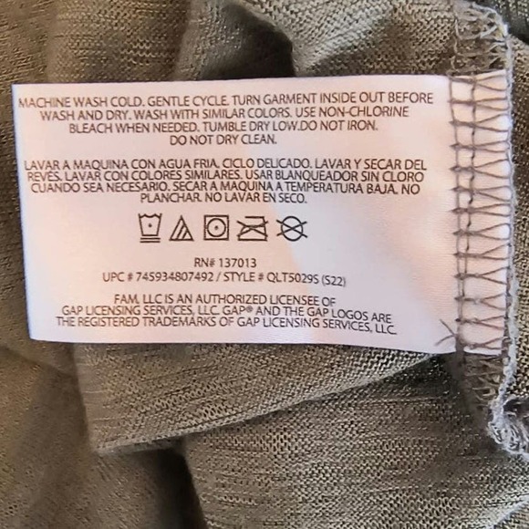 Gap Short Sleeve Tee Women's Sz M Olive Green V Neck Pull Over Soft Modal Blend - Picture 9 of 13